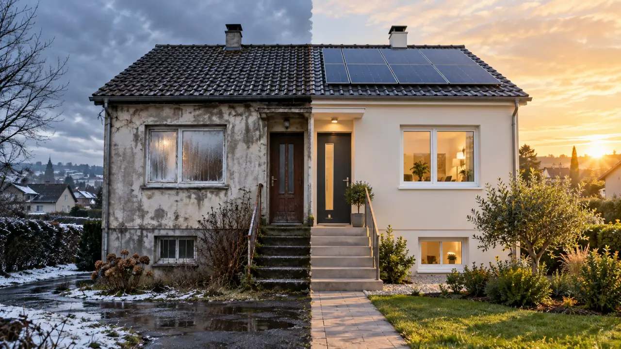 Maison ancienne rénovée pour améliorer sa performance énergétique