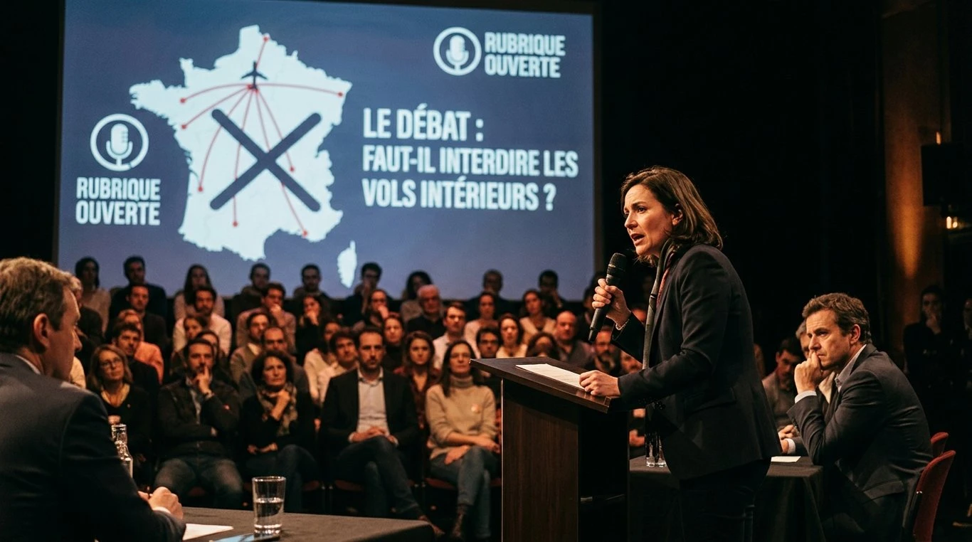 Personnes débattant en studio