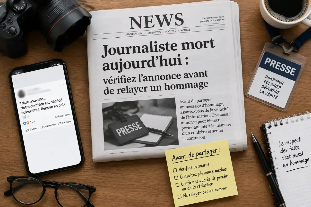 Journaliste mort aujourd’hui : vérifiez l’annonce avant de relayer un hommage